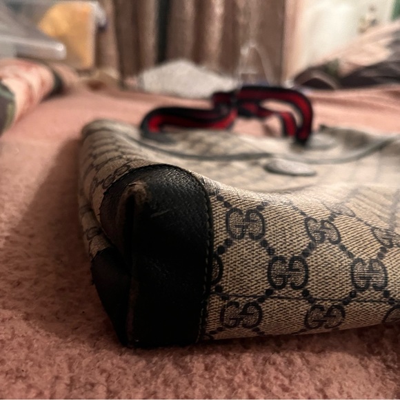 Authentic Vintage Gucci Sherry Tote Bag Blue & Red leather - Picture 2 of 12